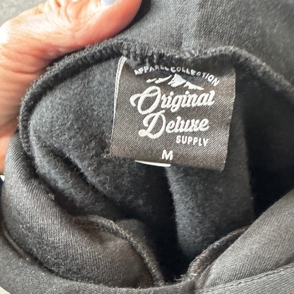 Original Deluxe Supply Hoodie Mens Medium Pullover Sweatshirt Charcoal Gray - Picture 4 of 6